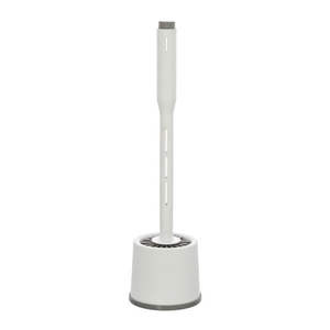 Soporte para escobilla de baño con dispensador de jabón, color blanco, 11,3 cm de largo, 11,4 cm de altura - Product Image 1