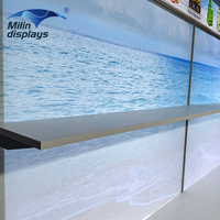 Profil en aluminium étagères de supermarché gondole double face métal salon rétro-éclairé présentoir tours d'éclairage pour la promotion