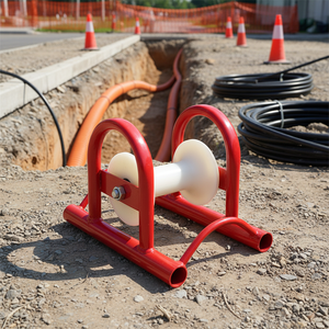 Rodillos de Aluminio de Guía Recta de Una Sola Rueda <span class=keywords><strong>para</strong></span> la Colocación de Cables Subterráneos, Rodillos <span class=keywords><strong>para</strong></span> Tirar Cables Eléctricos - Product Image 1