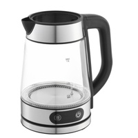 Bouilloire électrique en verre sans fil 1,8 L 1000 W 220 V avec arrêt automatique et base rotative à 360 degrés pour usage domestique et hôtelier