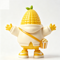 Figurine de collection personnalisée en PVC et ABS, motif maïs de dessin animé, statue d'art fabriquée en Chine, figurine de designer sur mesure OEM pour la vente en gros aux marques