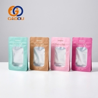 Sachet d'emballage en papier kraft bleu personnalisé refermable avec fenêtre, en plastique, pour chips, thé, épices, aliments, avec fermeture éclair en aluminium