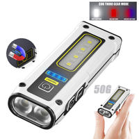 Tomsenda Mini Lampe Torche LED COB Multifonction Portable Puissante Étanche Rechargeable Type-C avec Aimant