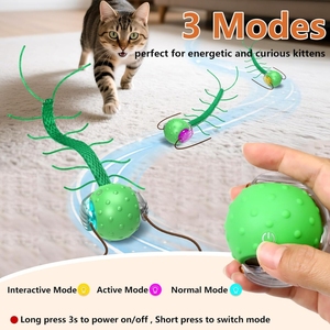 Jouets interactifs pour chats : Balle motorisée super performante pour réveiller les chats lasse, avec mouvement de centipède couineur sur <span class=keywords><strong>tapis</strong></span> – Fabriqué en Chine - Product Image 2