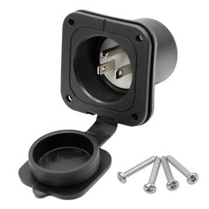 15Amp 125V NEMA 5-15P 3 fils <span class=keywords><strong>en</strong></span> acier inoxydable prise ca couvercle étanche entrée à bride pour Marine/bateau RV Shore Power STL pour - Product Image 1