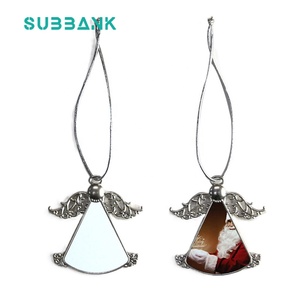 휴일 장식을위한 서브 뱅크 도매 승화 크리스마스 장식 아연 합금 천사 날개 장식품 - Product Image 2