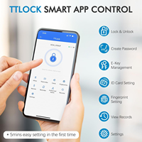 Cerradura Inteligente Biométrica con Huella Digital, Teclado Digital, WiFi Tuya, Almacenamiento en la Nube, Cerrojo TTLock para Seguridad en Apartamentos y Oficinas, Puerta de Madera