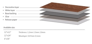 Suelo Autoadhesivo LVT <span class=keywords><strong>de</strong></span> 2.5mm, Precio <span class=keywords><strong>de</strong></span> Fábrica OEM, Resistente al Agua, Vinilo <span class=keywords><strong>de</strong></span> Lujo con Aspecto <span class=keywords><strong>de</strong></span> Madera, Losetas y Planchas <span class=keywords><strong>de</strong></span> Plástico para Interiores - Product Image 5