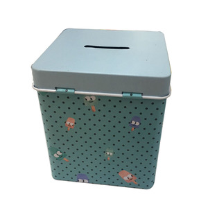 Boîte en fer blanc carrée personnalisée en gros avec petit cadenas, tirelire en métal, boîte à monnaie et pot d'épargne pour enfants - Product Image 3