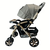 Poussette bébé en métal légère pliable, sécurisée, pour s'asseoir et se coucher, 0-6 mois, 4 roues, portable
