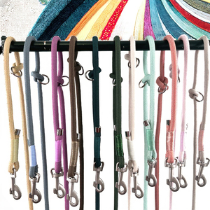 Laisse double multifonctionnelle moderne et élégante en nylon et coton, couleur unie, 216 cm, pour chiens de taille moyenne/grande, lavable en machine, pour la course - Product Image 5