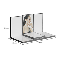 Présentoir de Comptoir Haut de Gamme pour Soins de la Peau, Présentoirs Lumineux en Acrylique pour Cosmétiques avec Affiche Insérable