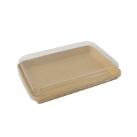 Barquettes à sushi en papier kraft avec couvercle, jetables, compostables, biodégradables, pour bar à sushi, restaurant, à emporter, fête