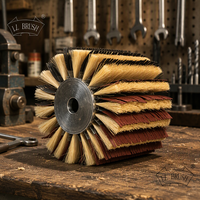 Brosse à rouleau abrasive industrielle en sisal 300 mm, disque à lamelles abrasif 1 pouce, poils pour polissage du bois, pour machines à poncer le bois