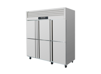 Réfrigérateur-congélateur vertical commercial en acier inoxydable, refroidissement par air, refroidissement direct, double température, argent, dégivrage automatique