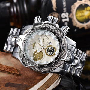 Orologio Sportivo da Uomo di Lusso con Quadrante Grande, Cassa in Lega Spessa 15mm, Cinturino in Acciaio Inossidabile, Movimento <span class=keywords><strong>al</strong></span> <span class=keywords><strong>Quarzo</strong></span> Ronda, Impermeabile - Product Image 4