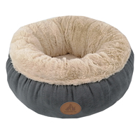 Vente en gros de lits pour animaux de compagnie en fourrure synthétique de luxe, doux et confortables, ronds et modernes, pour l'hiver