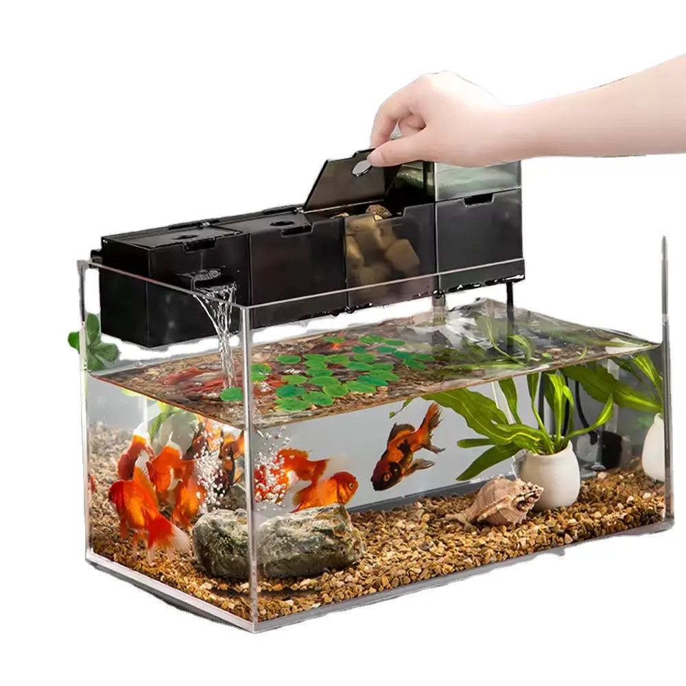 Filtro de aquário três em um para aquário silencioso de parede com filtro externo para aquários e acessórios
