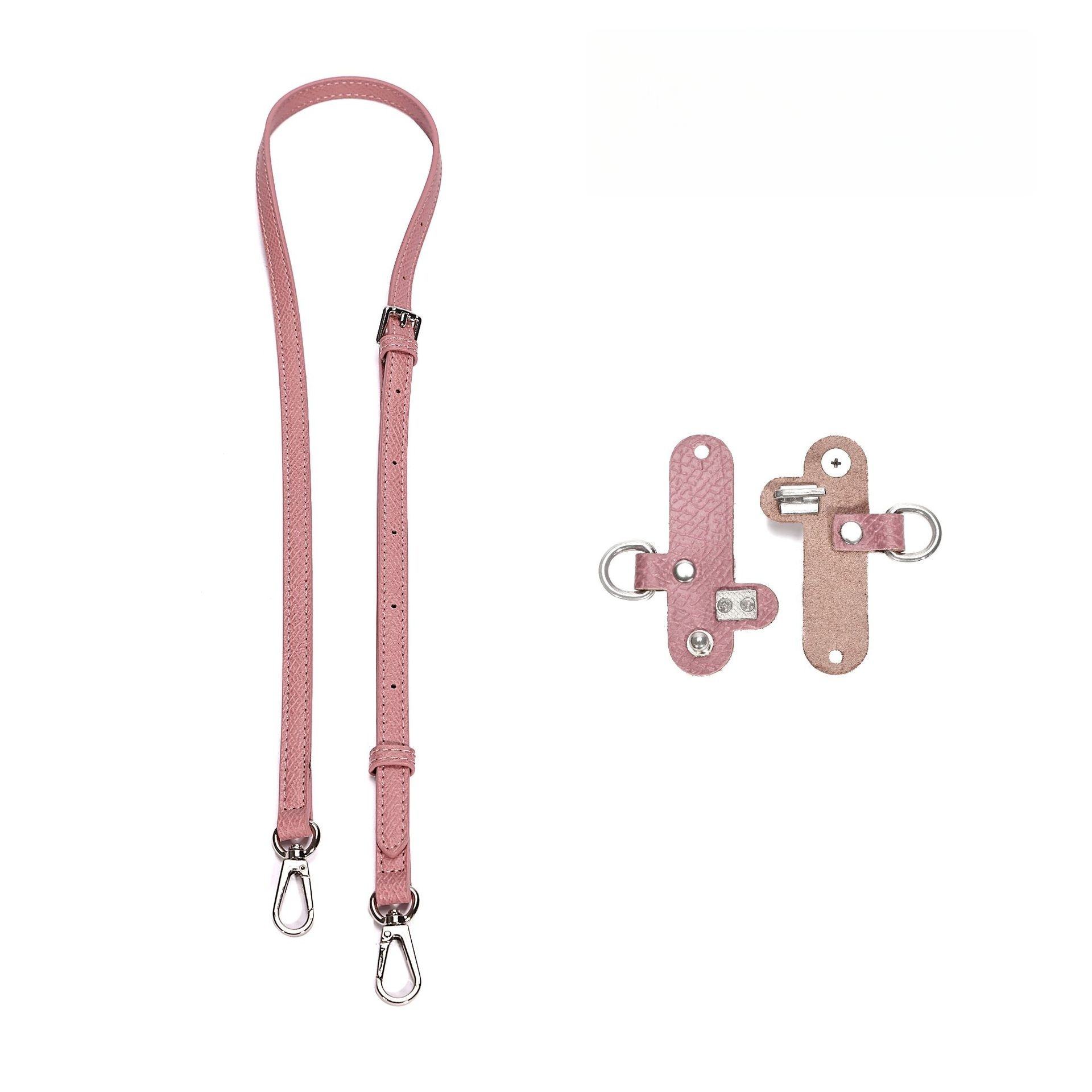 กลีบสีชมพู1.2ซม. + ฮาร์ดแวร์เงิน