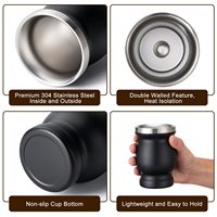 Vaso de Acero Inoxidable de Doble Pared para Mate con Pajita, Aislamiento Térmico, Base Antideslizante, Set de Té Mate para Beber en Casa o al Aire Libre
