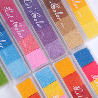 Lot de tampons encreurs miniatures dégradés 6 couleurs, lavables et sûrs, pour empreintes digitales, pour enfants, bricolage, tamponnage en caoutchouc, scrapbooking, art