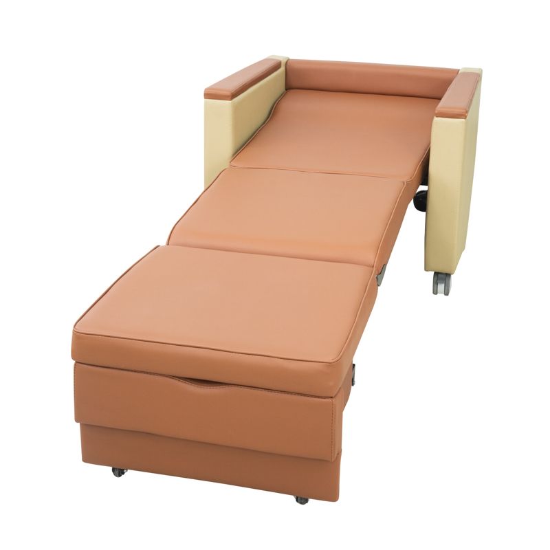 MN-PHY007 Medical Accompany Chair With Wheels Hospital Rome Furniture Metal Adjustable Foldable