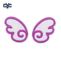 Patchs brodés personnalisés en usine, mignons, en forme d'ailes d'ange, autocollants, multicolores, petits patchs brodés en forme d'ailes