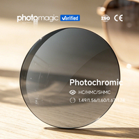 Photomagic Prix de Gros 1.56 HMC Anti-lumière Bleue Résine Optique Protection UV420 en Deux Pièces Verres Photochromiques Gris pour Lunettes de Soleil