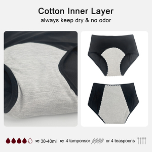 Ropa Interior Menstrual Personalizada al por Mayor <span class=keywords><strong>para</strong></span> Mujer, Talla Grande, Lavable, Cómoda, Transpirable, de 3 Capas, a Prueba de Fugas, Absorbente - Product Image 4
