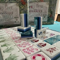 Dropshipping - Commande minimum 1 ensemble - Jeu de Mahjong de voyage personnalisé Sirène Bleue - 160 tuiles de Mahjong américaines de luxe gravées en acrylique à 4 couches