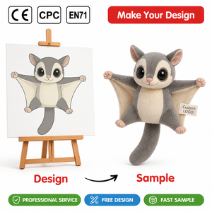 Custom Plush Toy Manufacturer Custom Plush Doll Sugar Glider Woodland <strong>Marsupial</strong> Custom Crafted Stuffed Toy - Product Image 1