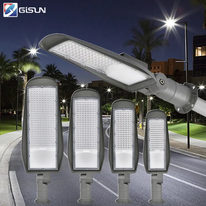 GISUN Venta caliente lámpara de carretera de aluminio iluminación exterior Ip65 impermeable AC 50W 100W 150W 200W 250W COB Led farola