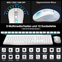 KOORUI 104-Key Silent Full Size Teclado inalámbrico 2,4G DPI Mouse para Windows Compatible con Windows 3DPI Mouse