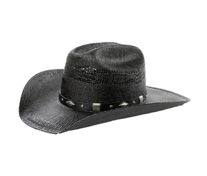 Unisex Four Seasons Embossed Daily Use <b>Western</b> Cowboy <b>Hat</b> with Character Style and Ribbon for Outdoor Sports Travel - Product Image 1