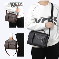 Bolso bandolera de piel sintética con logotipo personalizado para hombre, Bolso tipo mensajero, Bolso tipo bandolera para trabajar al aire libre