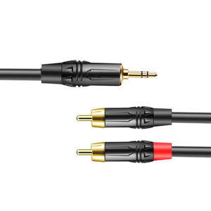 Câble 3,<span class=keywords><strong>5</strong></span> mm vers 2 RCA plaqué or, stéréo, double RCA mâle, cordon répartiteur, conducteur en cuivre sans oxygène, gaine en PVC pour téléphone, ordinateur portable, usage domestique - Product Image 2