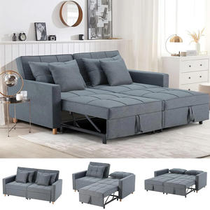 Tempat tidur Sofa lipat dua kursi gaya sederhana Eropa murah 1 + 2 kursi abu-abu tua berlapis tempat tidur ruang tamu furnitur tempat tidur Sofa - Product Image 3