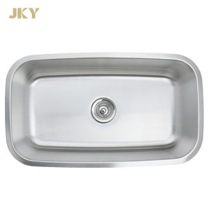 Fregadero de Cocina Rectangular de un Solo Tazón para Instalar Bajo Encimera JKY SS-3118 con Acabado Cepillado y un Solo Orificio - Product Image 1