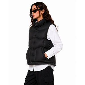 Nouvelle Collection 2026 – Gilet matelassé <span class=keywords><strong>noir</strong></span> <span class=keywords><strong>sans</strong></span> manches pour femme, isolé en duvet, avec fermeture boutonnée, idéal pour la superposition - Product Image 2