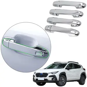 ABS Chrome Auto Parts Car Outer Side Handle Insert Molding Door Panel Cover With Sensor Hole Decoration For Subaru Crosstrek