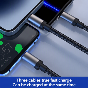 Cable de Carga Rápida 3 en 1 de 120W con Pantalla Digital, Cable <span class=keywords><strong>USB</strong></span> Trenzado de Nailon para Teléfonos Móviles con Conector Tipo <span class=keywords><strong>C</strong></span> y Micro - Product Image 5