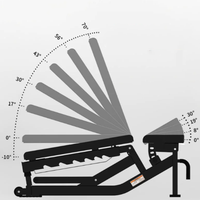 Banc de musculation réglable en métal, multi-positions, équipement de gym sécurisé pour entraînement avec haltères/barres, usage commercial et fitness