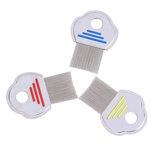 2021 New Pet Cleaning Product Metal Head Flea Pet Comb Silicone Handle Stainless Steel Anti Lice Comb For Human