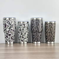 Gobelet de camping durable motif léopard Plaid 5D impression sport utilisation militaire Jungle Woodland Camo Camouflage 30oz