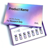 Boîte cosmétique écologique personnalisée, emballage aseptique pour médicaments, boîte de peptides 3ml/10ml avec étiquette, flacons de 2 pièces et plateau d'insertion en plastique
