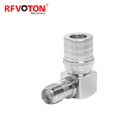 Adaptador directo de fábrica, enchufe macho QMA a conector hembra SMA, ángulo recto, codo RA de 90 grados, conector coaxial RF, adaptador coaxial