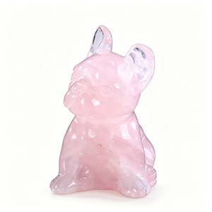 Cristal de Cuarzo Rosa Natural de Alta Calidad, <span class=keywords><strong>Bulldog</strong></span> <span class=keywords><strong>Francés</strong></span> Tallado a Mano, Piedras Preciosas Personalizables y Venta al Por Mayor Directa de Fábrica - Product Image 5