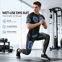 Combinaison EMS professionnelle pour homme, 8 zones, double contrôle, pulvérisation d'eau, ensemble de yoga, tenue de sport athlétique pour la gym et l'entraînement