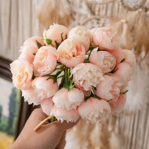 Flores Artificiales Yisha 27 Peonías Estilo INS, Flores Metálicas Falsas Hechas a Mano <span class=keywords><strong>para</strong></span> Decoración del Hogar, Bodas, Venta al por Mayor - Product Image 2