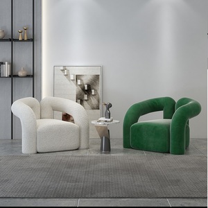 Divano Nordico di Lusso Leggero per Piccole Famiglie, Moderno e Semplice, in Flanella Bianca, per Soggiorno, Salone di Bellezza e Negozio di Abbigliamento - Product Image 3